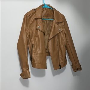 Tan leather jacket